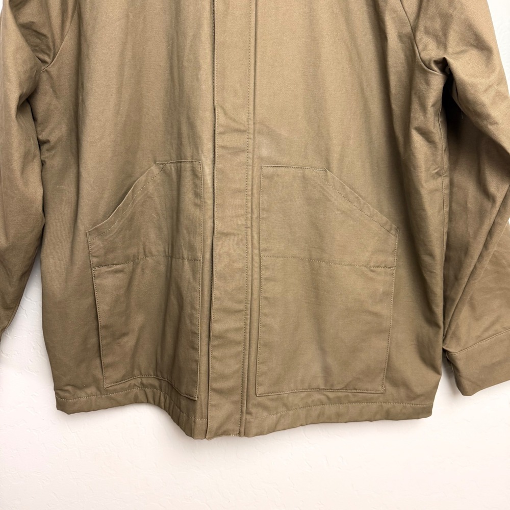 PrAna Mens XXL Khaki Brown Canvas Flannel Lined Full Zip Work Jacket Coat - Picture 4 of 12